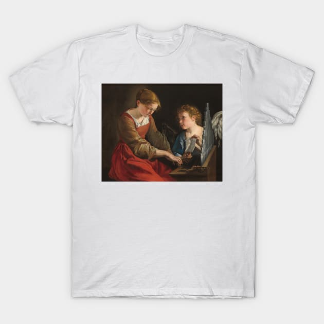 Saint Cecilia and an Angel by Orazio Gentileschi and Giovanni Lanfranco T-Shirt by Classic Art Stall